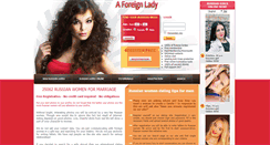Desktop Screenshot of aforeignlady.com